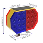 Solar Powered Double Sided LED Barricade Light Traffic Signal Red And Blue Strobe Road Warning Lights - Image 3