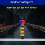 Solar Powered Double Sided LED Barricade Light Traffic Signal Red And Blue Strobe Road Warning Lights - Image 6