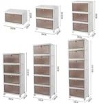 Stackable Plastic Storage Bins With Wheels & Magnetic Door For Snacks, Clothes, Kitchen Supplies, Shoes - Image 8