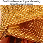 Evening Clutch Bag Ladies Banquet Soft Beaded Handbag - Image 4