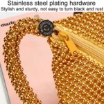 Evening Clutch Bag Ladies Banquet Soft Beaded Handbag - Image 5