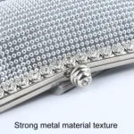 Aluminum Beads Rhinestone Evening Bag Ladies Banquet Evening Clutch Bag - Image 5