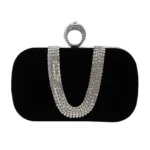 U-Shape Embellished Evening Bag Ladies Banquet Evening Clutch Bag