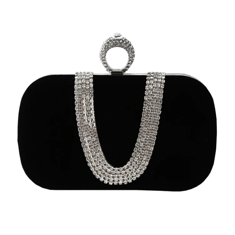 TBD0604817001A.webp U-Shape Embellished Evening Bag Ladies Banquet Evening Clutch Bag - Image 1