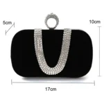 U-Shape Embellished Evening Bag Ladies Banquet Evening Clutch Bag - Image 3
