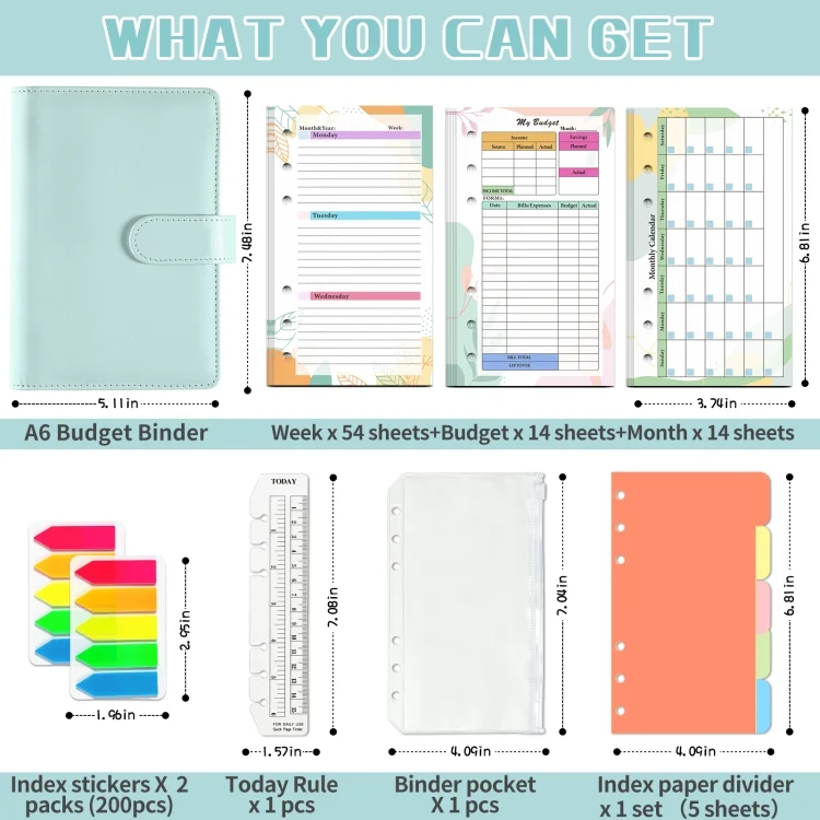 TBD06048195_B1.webp A6 Macaron Loose-Leaf Weekly Plan Monthly Plan Notebook PU Leather Multi-Function Storage Handbook - Image 2