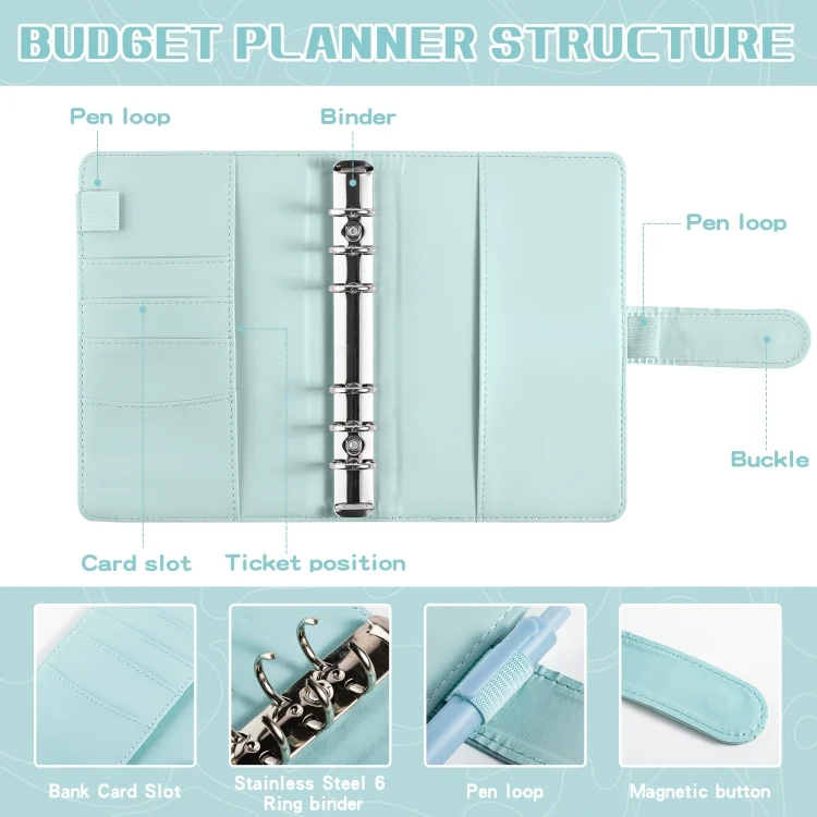 TBD06048195_B2.webp A6 Macaron Loose-Leaf Weekly Plan Monthly Plan Notebook PU Leather Multi-Function Storage Handbook - Image 3