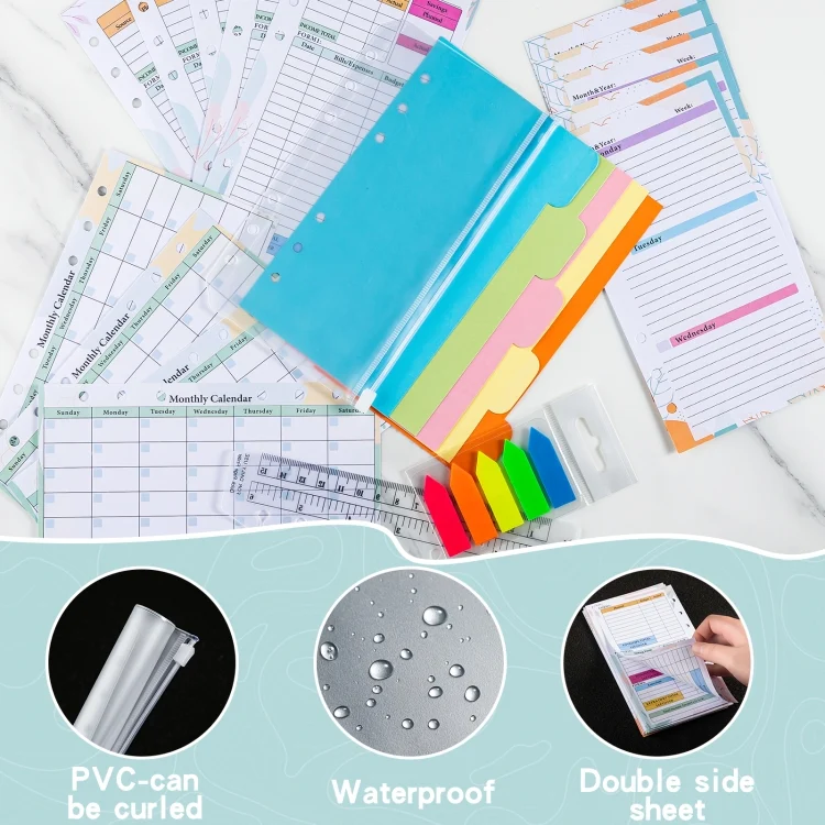 TBD06048195_B3.webp A6 Macaron Loose-Leaf Weekly Plan Monthly Plan Notebook PU Leather Multi-Function Storage Handbook - Image 4