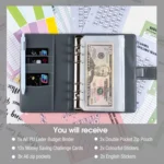 A6 Crocodile Pattern Money Saving Challenge Budget Notebook PU Leather Envelope Binder Budget - Image 2