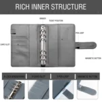 A6 Crocodile Pattern Money Saving Challenge Budget Notebook PU Leather Envelope Binder Budget - Image 4