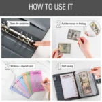 A6 Crocodile Pattern Money Saving Challenge Budget Notebook PU Leather Envelope Binder Budget - Image 6