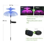 Solar Optical Fiber Jellyfish Lights Outdoor LED Waterproof Garden Decoration Ambiance Light - Image 3