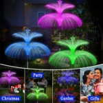 Solar Optical Fiber Jellyfish Lights Outdoor LED Waterproof Garden Decoration Ambiance Light - Image 5