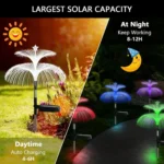 Solar Optical Fiber Jellyfish Lights Outdoor LED Waterproof Garden Decoration Ambiance Light - Image 7