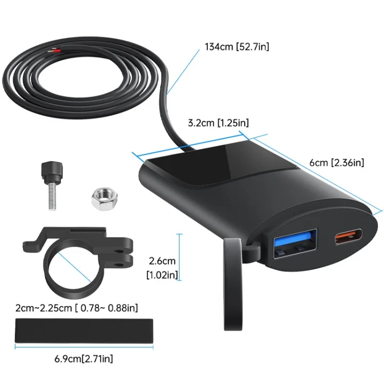 TBD06048223_1.webp Fast Charging Dual-USB QC3.0 Motorcycle Cell Phone Charger - Image 2