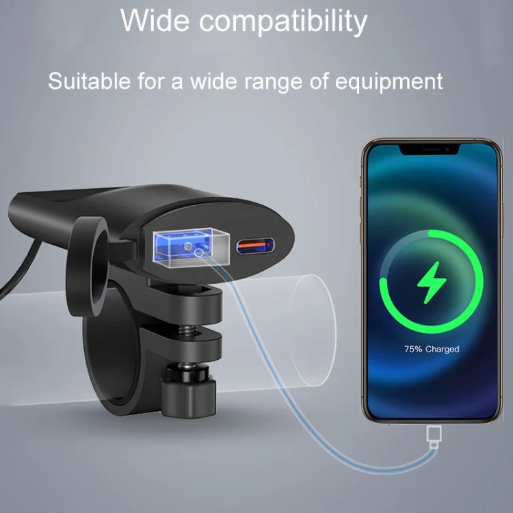 TBD06048223_5.webp Fast Charging Dual-USB QC3.0 Motorcycle Cell Phone Charger - Image 6