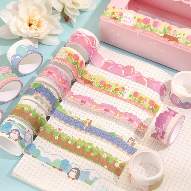 TBD06048239_B1.webp 20rolls /Box Art Animals Flowers Washi Tape Set DIY Scrapbook Stickers - Image 2