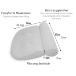 3D Breathable Mesh Bathtub Pillows for Neck Head and Back Support With 6 Suction Cups - Image 3