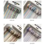20rolls /Box 0.7cm x 3m Split Thin Washi Tape Set DIY Scrapbook Stickers - Image 2