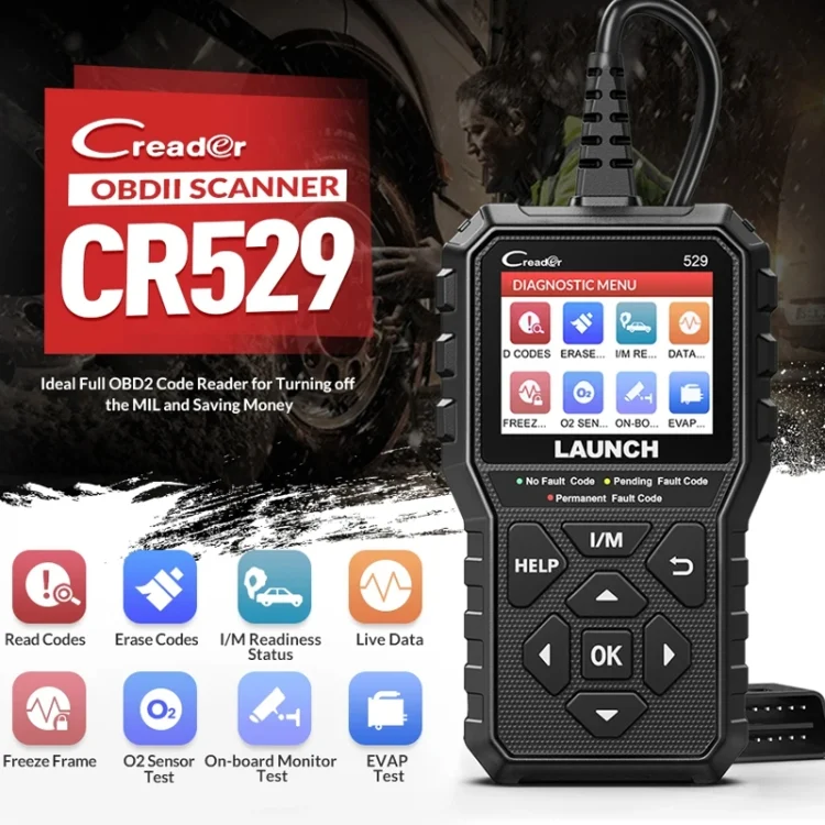 TBD06048252_B1.webp Launch Creader CR529 OBD2 Car Engine Fault Tester Code Scanner - Image 2