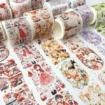 5cm X 5m (150cm Pattern Length Loop) Washi Tape Cute Girl Heart Diary Tape - Image 2