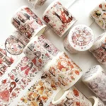 5cm X 5m (150cm Pattern Length Loop) Washi Tape Cute Girl Heart Diary Tape - Image 4