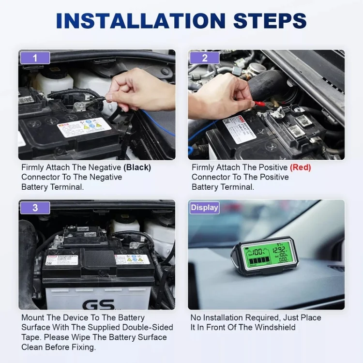TBD06048271_12.webp ANCEL 12V LED Car Battery Tester SOH/SOC Rechargeable Battery Analysis Tool - Image 13