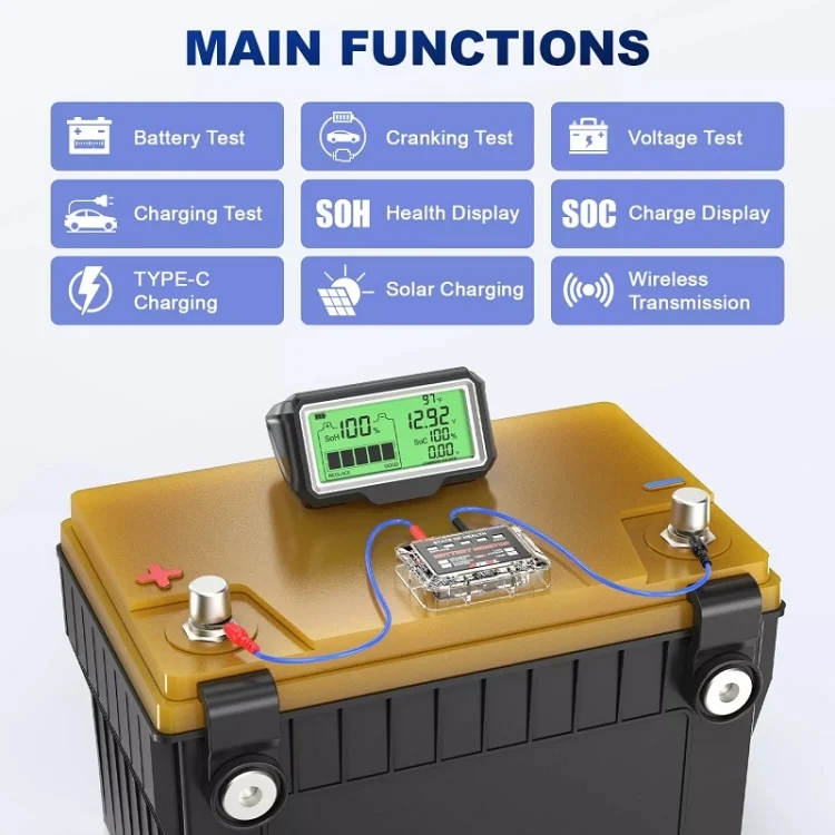 TBD06048271_9.webp ANCEL 12V LED Car Battery Tester SOH/SOC Rechargeable Battery Analysis Tool - Image 10