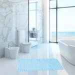 Non-slip Bath Mat Diamond Cut Bathtub Mats With Drain Holes And Suction Cup - Image 6