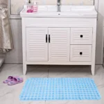 Non-slip Bath Mat Diamond Cut Bathtub Mats With Drain Holes And Suction Cup - Image 8