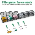 Monthly Pill Organizer 30 Days Pill Box Easy-Open Large Capacity Medicine Case - Image 3