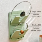 Wall Mounted Pot Lid Holder Kitchen Double Layer Multifunctional Folding Rack - Image 7