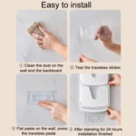 Wall Mounted Pot Lid Holder Kitchen Double Layer Multifunctional Folding Rack - Image 9