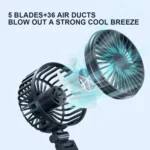 5V USB Port Car Dual-head Fan Circulation Fan - Image 4