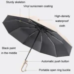 Fully Automatic Rain Or Shine Umbrella Foldable Unisex Sun Shade Umbrella - Image 3