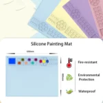 50x40cm Silicone Painting Pad With  Paint Holder Art Mat For Drawing Clay - Image 3