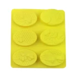 6 Grids Oarbone Bee Silicone Cake Mold Handmade Soap Pudding Mold