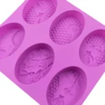 6 Grids Oarbone Bee Silicone Cake Mold Handmade Soap Pudding Mold - Image 5
