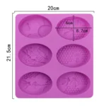 6 Grids Oarbone Bee Silicone Cake Mold Handmade Soap Pudding Mold - Image 6