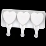 3 Grids Heart Shape Ice Cream Model DIY Pudding Mold Without Stick - Image 3