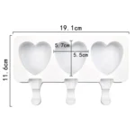 3 Grids Heart Shape Ice Cream Model DIY Pudding Mold Without Stick - Image 6