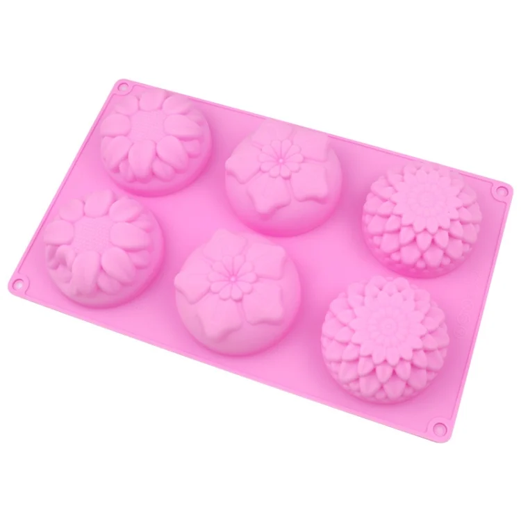 TBD06048435_B2.webp 6 Grids 3 Groups Flower Shape Silicone Cake Mold Baking DIY Handmade Soap Model Sunflower Moon Cake Mold - Image 3