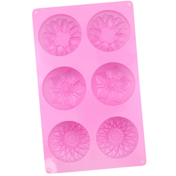 TBD06048435_B3.webp 6 Grids 3 Groups Flower Shape Silicone Cake Mold Baking DIY Handmade Soap Model Sunflower Moon Cake Mold - Image 4
