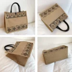 Nation Style Printing Handbag Simple Large Capacity Linen Tote Bag - Image 2