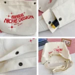 Large Capacity Canvas Bag Women Tote Printed Letter Casual Simple Shoulder Bag - Image 4