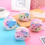 Mini Colorful Round Plush Coin Purse Lipstick Data Cable Portable Bag - Image 3