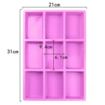 9 Grids Long Cubes Silicone Cake Mold Handmade Aromatherapy Soap Mold - Image 6