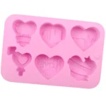 6 Grids Heart Shape Silicone Cake Model DIY Baking Handmade Soap Model - Image 3
