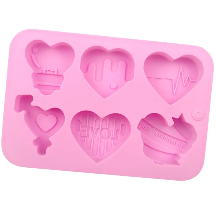 TBD06048496_B2.webp 6 Grids Heart Shape Silicone Cake Model DIY Baking Handmade Soap Model - Image 3