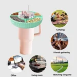 For Stanley Quencher 40oz Tumbler With Handle Snack Tray Silicone Reusable Snack Container - Image 9